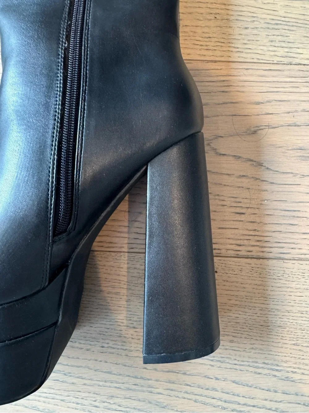 Black Platform High-Heel Ankle Boots